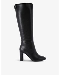 Carvela Kurt Geiger - Jackpot Block-Heel Faux-Leather Knee-High Boots - Lyst