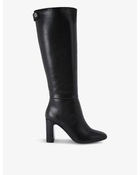 Carvela Kurt Geiger - Jackpot Block-Heel Faux-Leather Knee-High Boots - Lyst
