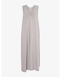 Issey Miyake - Draped Relaxed-fit Woven-blend Midi Dress - Lyst