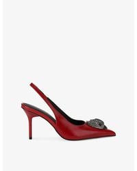 Kurt Geiger - Belsize Eagle Leather Slingback Pumps - Lyst