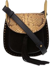 Chlo Drew Mini Suede Cross-body Bag in Beige (Milky coffee) | Lyst
