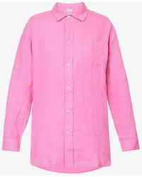 Desmond & Dempsey - Relaxed-fit Pleated Linen Shirt - Lyst