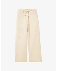 Claudie Pierlot - Patch-Pocket Straight-Leg Low-Rise Stretch-Cotton Trousers - Lyst