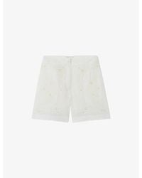 Claudie Pierlot - Embroidered High-Rise Cotton Shorts - Lyst