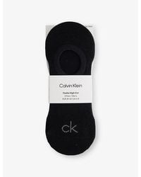 Calvin Klein - High-Cut Stretch-Cotton No-Show Socks - Lyst