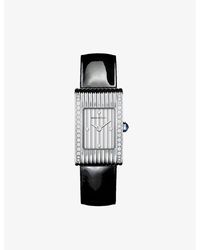 Boucheron - Wa030505 Reflet Stainless-steel, Diamond And Leather Quartz Watch - Lyst
