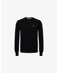 COMME DES GARÇONS PLAY - Logo-Patch Long-Sleeve Wool Sweater - Lyst