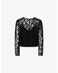 PAIGE - Amaya Burnout Sheer Woven Top - Lyst