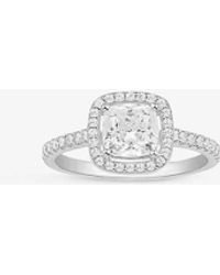 Apm Monaco - Square Sterling- And Pavé Cubic-Zirconia Ring - Lyst
