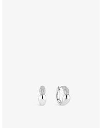Sif Jakobs - Goccia Creolo Piccolo Rhodium-Plated 925 Sterling And Cubic Zirconia Hoop Earrings - Lyst