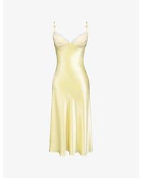 House Of Cb - Felicity Lace-Cup Satin Midi Dress Xs (D-E Cup) - Lyst