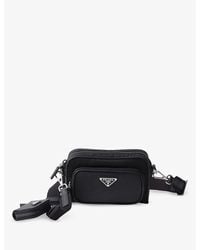 Prada - Re-nylon Brand-plaque Recycled-nylon And Leather Shoulder Bag - Lyst