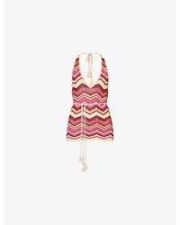 Devon Windsor - Carina Halter-Neck Knitted Top - Lyst