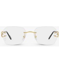 Cartier - Ct0416o Square-frame Metal Optical Glasses - Lyst