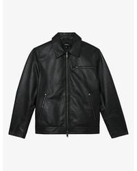 Reiss - Strader Zip-Through Leather Jacket - Lyst