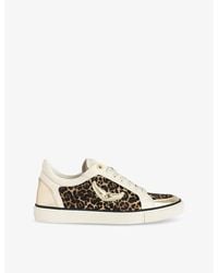 Zadig & Voltaire - Fly On Leopard-Print Leather Low-Top Trainers - Lyst