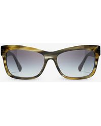 Chanel - Ch5496b Rectangle-frame Tortoiseshell Acetate Sunglasses - Lyst