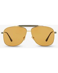 Tom Ford - Tr001628 Jaden Aviator-frame Metal Sunglasses - Lyst