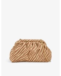 Reiss - Georgia Zebra-Print Raffia Clutch Bag - Lyst