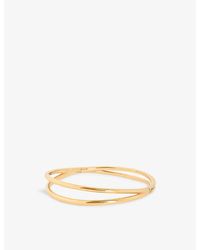 Astrid & Miyu - Illusion Twist 18Ct-Plated Brass Bangle - Lyst
