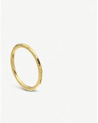 Monica Vinader - Siren Hammered 18ct Gold-plated Vermeil Silver Ring - Lyst