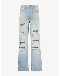 Amiri - Destroyed Straight-Leg Denim Jeans - Lyst