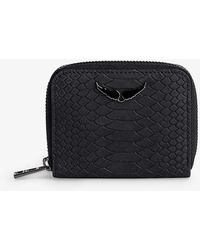 Zadig & Voltaire - Mini Zv Wing-embellished Textured-leather Purse - Lyst
