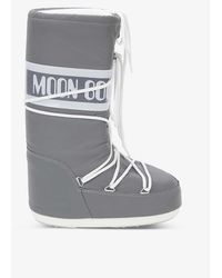 Moon Boot Classic Lace-up Woven Snowboots - Metallic