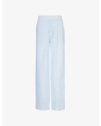Woera - Pressed-crease Wide-leg Mid-rise Linen Trousers - Lyst