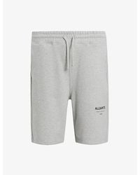 AllSaints - Underground Branded-Print Cotton-Jersey Shorts - Lyst
