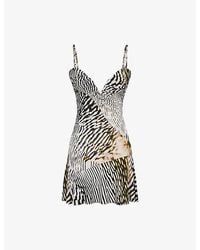 House Of Cb - Elsa Graphic-Print Slinky Stretch-Jersey Mini Dress - Lyst