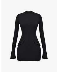 House Of Cb - Mahalia Fluted-Cuffs Stretch-Woven Mini Dress - Lyst