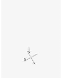 Monica Vinader - Solitaire Diamond Initial X Sterling- And 0.035Ct Lab-Grown Diamond Pendant - Lyst