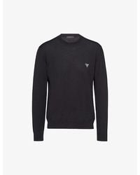 Prada - Superfine Crewneck Wool Sweatshirt - Lyst