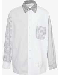 Thom Browne - Funmix Contrast-panel Cotton Shirt - Lyst