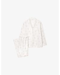 The White Company - Floral-Print Relaxed-Fit Cotton Pyjamas - Lyst