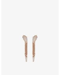 BVLGARI - Serpenti Viper 18Ct Rose- 1.74Ct Brilliant-Cut Diamond And Onyx Drop Earrings - Lyst