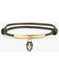 BVLGARI - Serpenti Forever-Plated Brass, Agate, Enamel And Cord Bracelet - Lyst