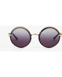 BVLGARI - Bv6149b Round-framed Metal Sunglasses - Lyst