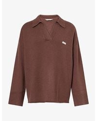 Lounge Underwear - Half-Placket Oversized Wool-Blend Jumper - Lyst
