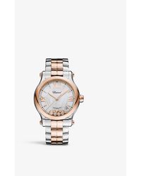 Chopard 278559-6009 Happy Sport 18ct Rose Gold, Stainless-steel And 0.35ct Diamond Self-winding Mechanical Watch - Metallic
