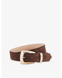 KHAITE - Benny-Tone Buckle Leather Belt - Lyst