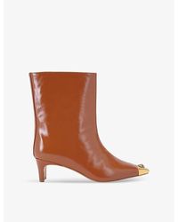 Kurt Geiger - Regent Toe-Cap Heeled Patent-Leather Ankle Boots - Lyst
