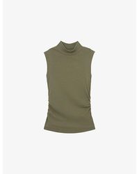 Reiss - Simone High-Neck Stretch-Cotton Vest - Lyst