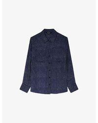 Whistles - Grid-Pattern Semi-Sheer Woven Shirt - Lyst