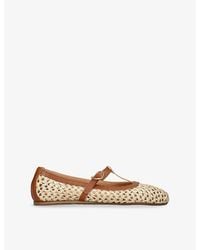 Ancient Greek Sandals - Aerati Raffia And Leather Ballet Flats - Lyst