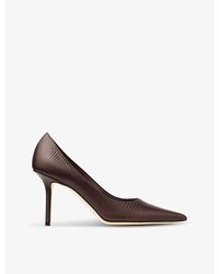 Jimmy Choo - Love 85 Lizard-Embossed Leather Heeled Courts - Lyst