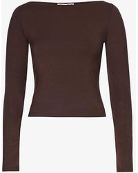 Reformation - Wiley Scoop-neck Stretch-woven Top - Lyst