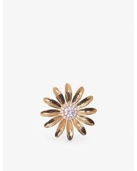 Maje - Flower Rhinestone-Embellished Brass Brooch - Lyst