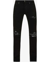 Amiri - Mx1 Bandana Distressed Straight-leg Jeans - Lyst